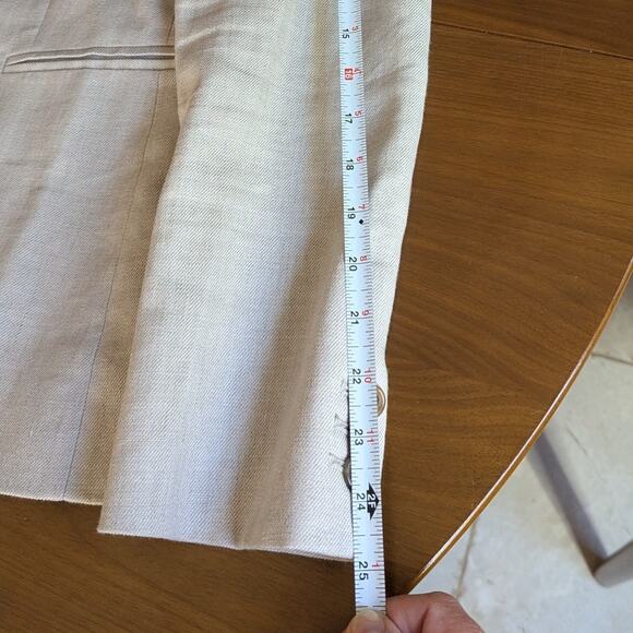 J.Crew Parke Stretch Natural/Cream Linen Blend Single-breasted Blazer, size 10 - Picture 8 of 10